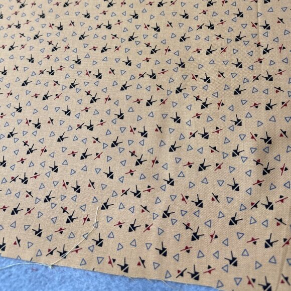 Vintage Railroad Ties Beige Fabric 19x45" by Faye Burgos with Geometric Triangle - Picture 4 of 6